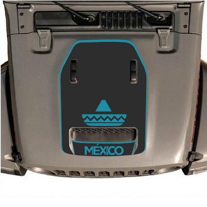 CarCode hood decal for Jeep Wrangler JL/JLU Rubicon 392 and JT Gladiator Mojave 2020-2026, style #15, shown on vehicle hood.