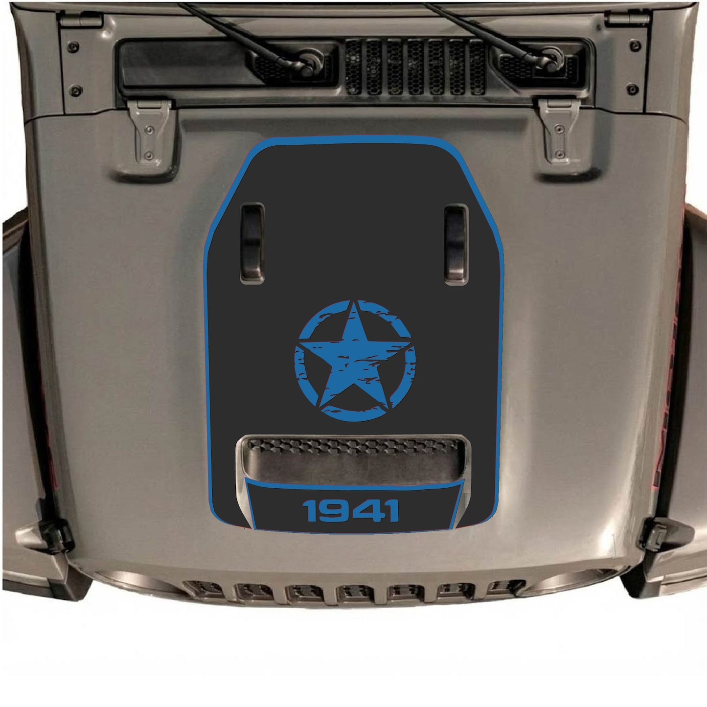 CarCode Jeep Wrangler JL/JLU Rubicon 392 and Gladiator Mojave hood decal style #43 on vehicle hood