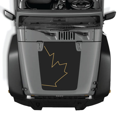 Jeep Wrangler JK/JKU hood decal by CarCode, style #07, black graphic design on the vehicle's hood for a custom look.