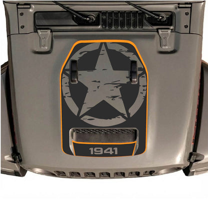 CarCode hood decal for Jeep Wrangler JL/JLU Rubicon 392 and Gladiator Mojave, style #85, featuring bold graphic design.