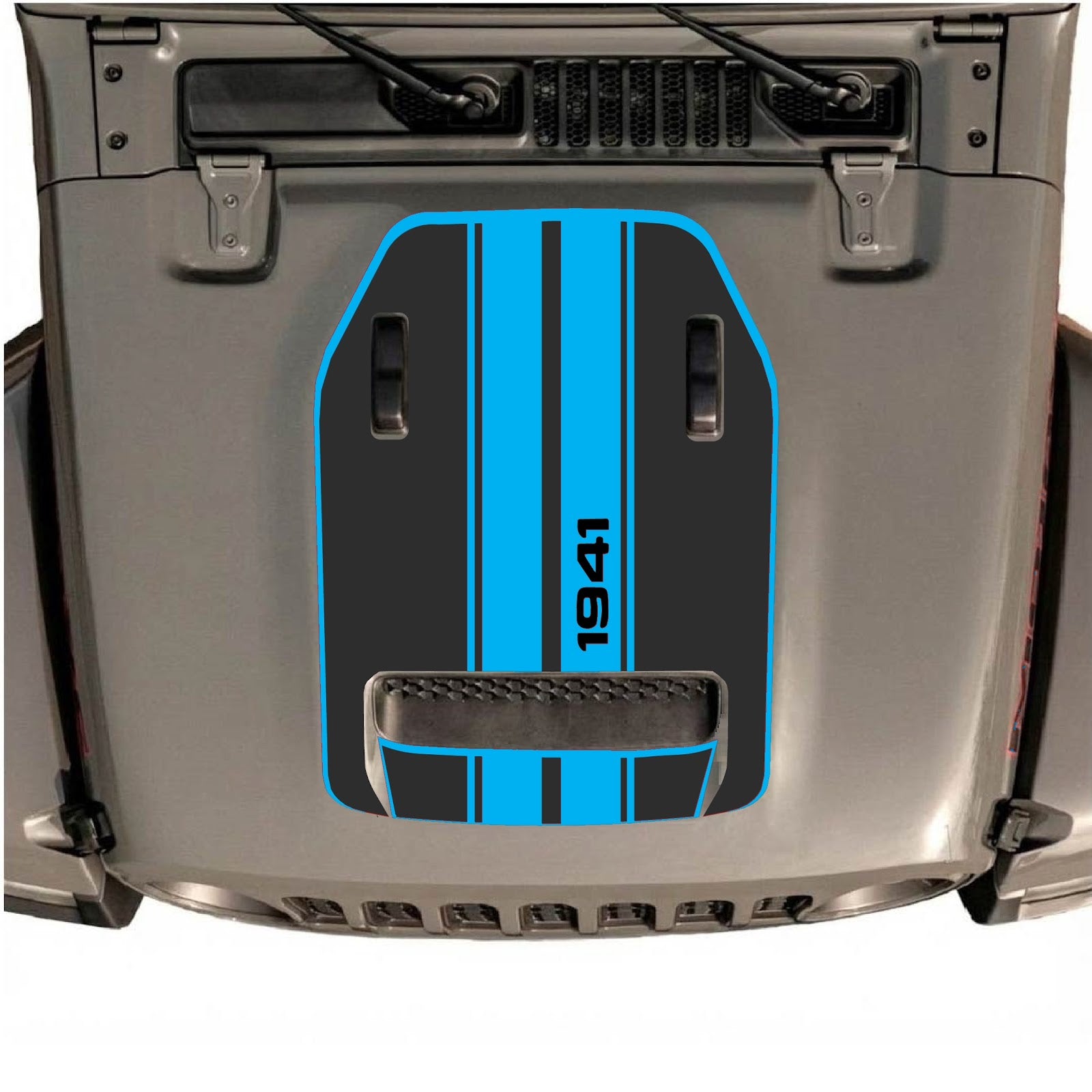 CarCode hood decal for Jeep Wrangler JL/JLU Rubicon 392 and JT Gladiator Mojave, style #07, featuring bold graphic design.