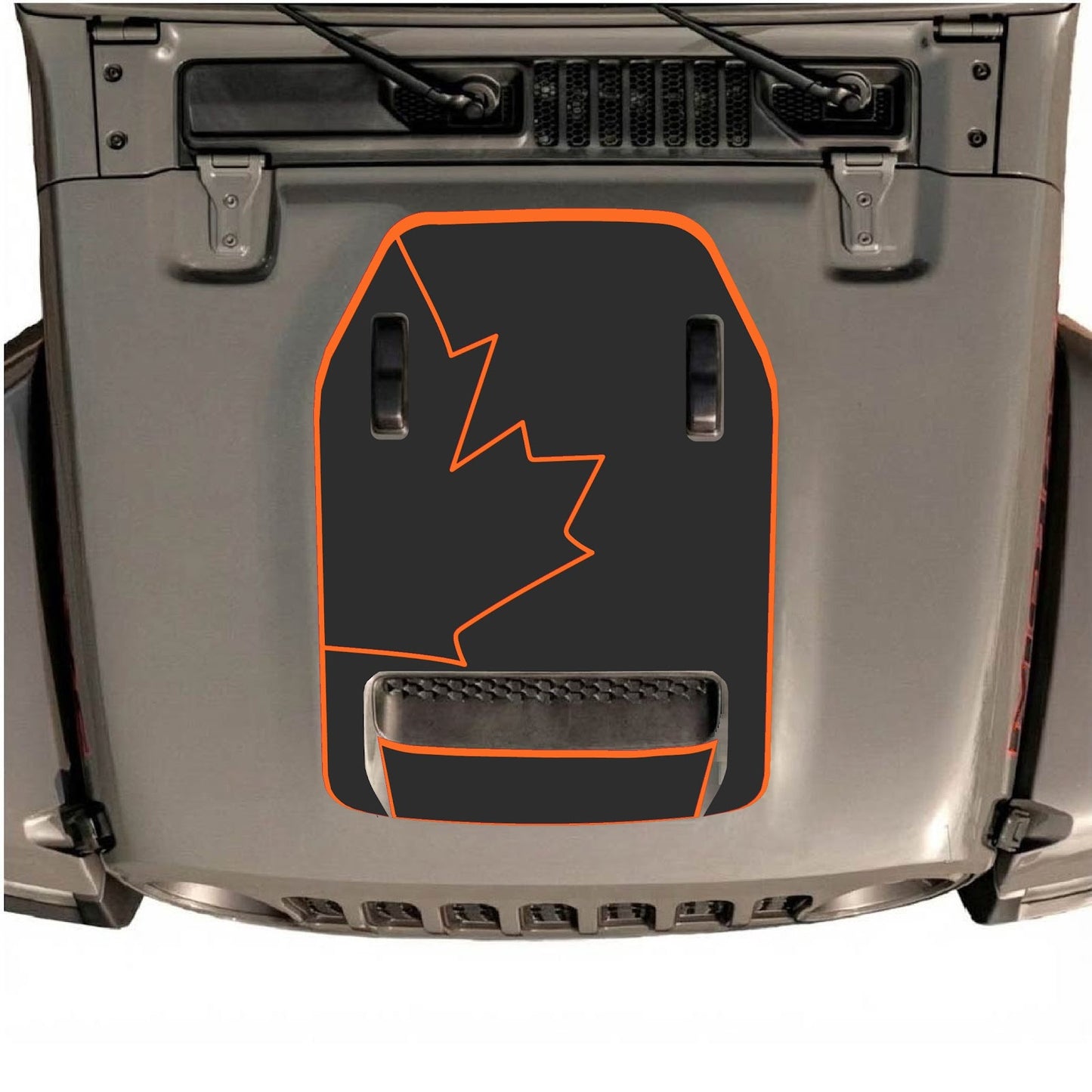 CarCode hood decal for Jeep Wrangler JL/JLU Rubicon 392 and JT Gladiator Mojave 2020-2026, style #27, applied to the vehicle's hood.