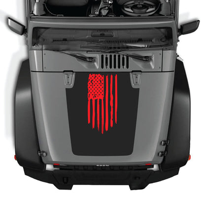 CarCode hood decal for Jeep Wrangler JK/JKU 2007-2018, style #03, featuring bold graphic design on the vehicle's hood.