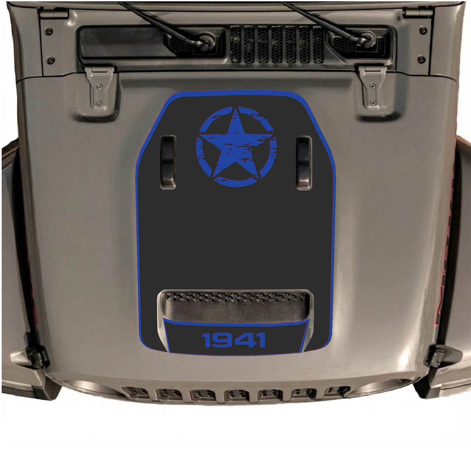 CarCode hood decal for Jeep Wrangler JL/JLU Rubicon 392 and JT Gladiator Mojave 2020-2026, style #39, shown on vehicle hood.