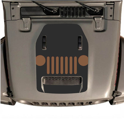 CarCode hood decal for Jeep Wrangler JL/JLU Rubicon 392 and JT Gladiator Mojave 2020-2026, style #04, shown on vehicle hood.