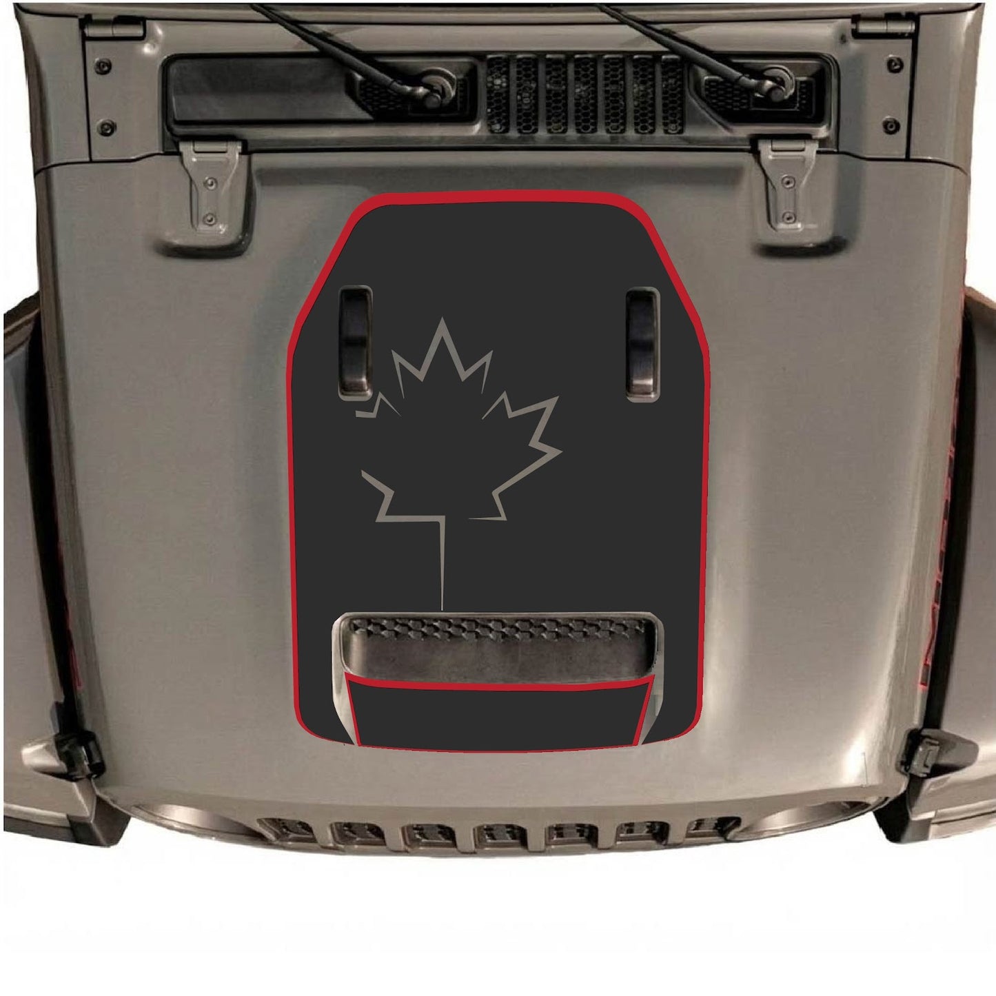CarCode hood decal for Jeep Wrangler JL/JLU Rubicon 392 and JT Gladiator Mojave 2020-2026, style #80, shown on vehicle hood.