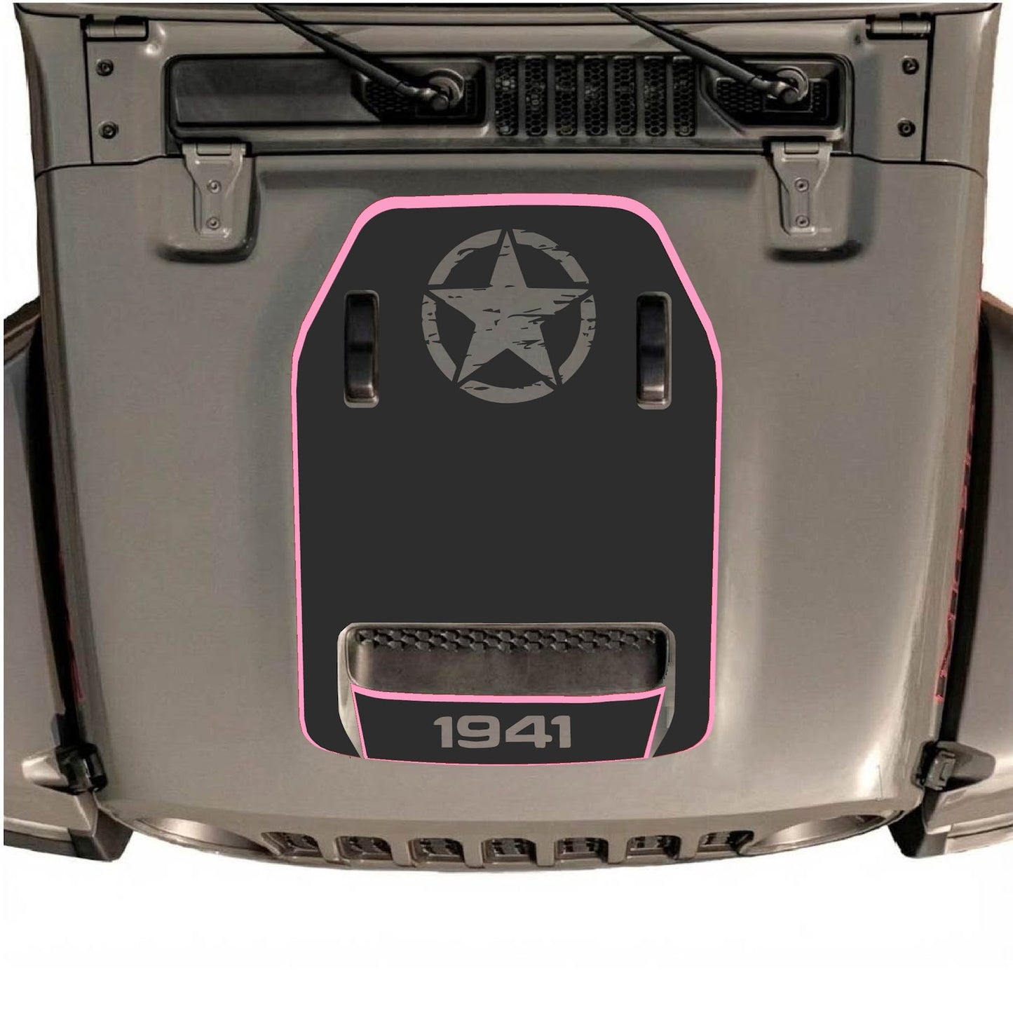 CarCode hood decal for Jeep Wrangler JL/JLU Rubicon 392 and JT Gladiator Mojave, style #88, featuring bold graphic design.