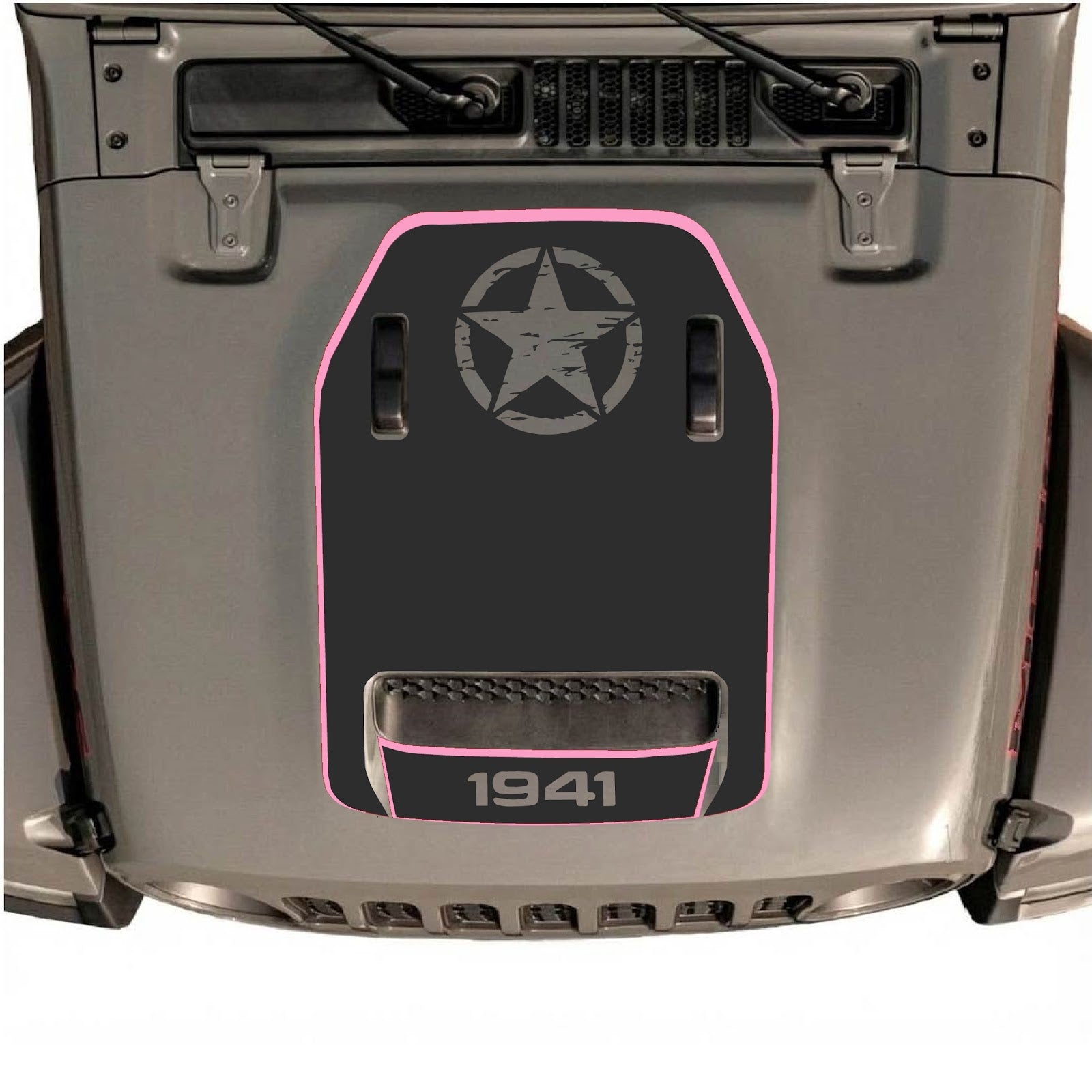 CarCode hood decal for Jeep Wrangler JL/JLU Rubicon 392 and JT Gladiator Mojave, style #88, featuring bold graphic design.