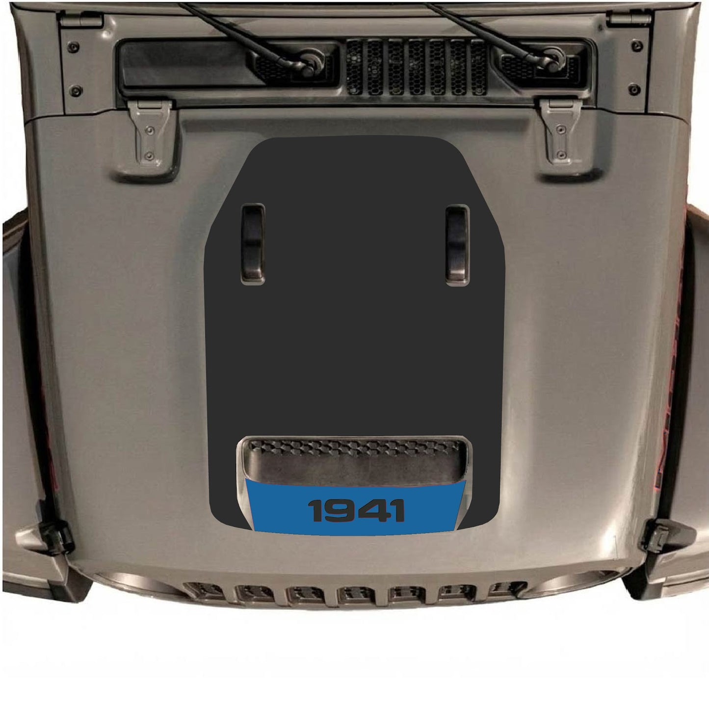 CarCode hood decal for Jeep Wrangler JL/JLU Rubicon 392 and Jeep Gladiator Mojave 2020-2026, style #64, shown on vehicle hood.