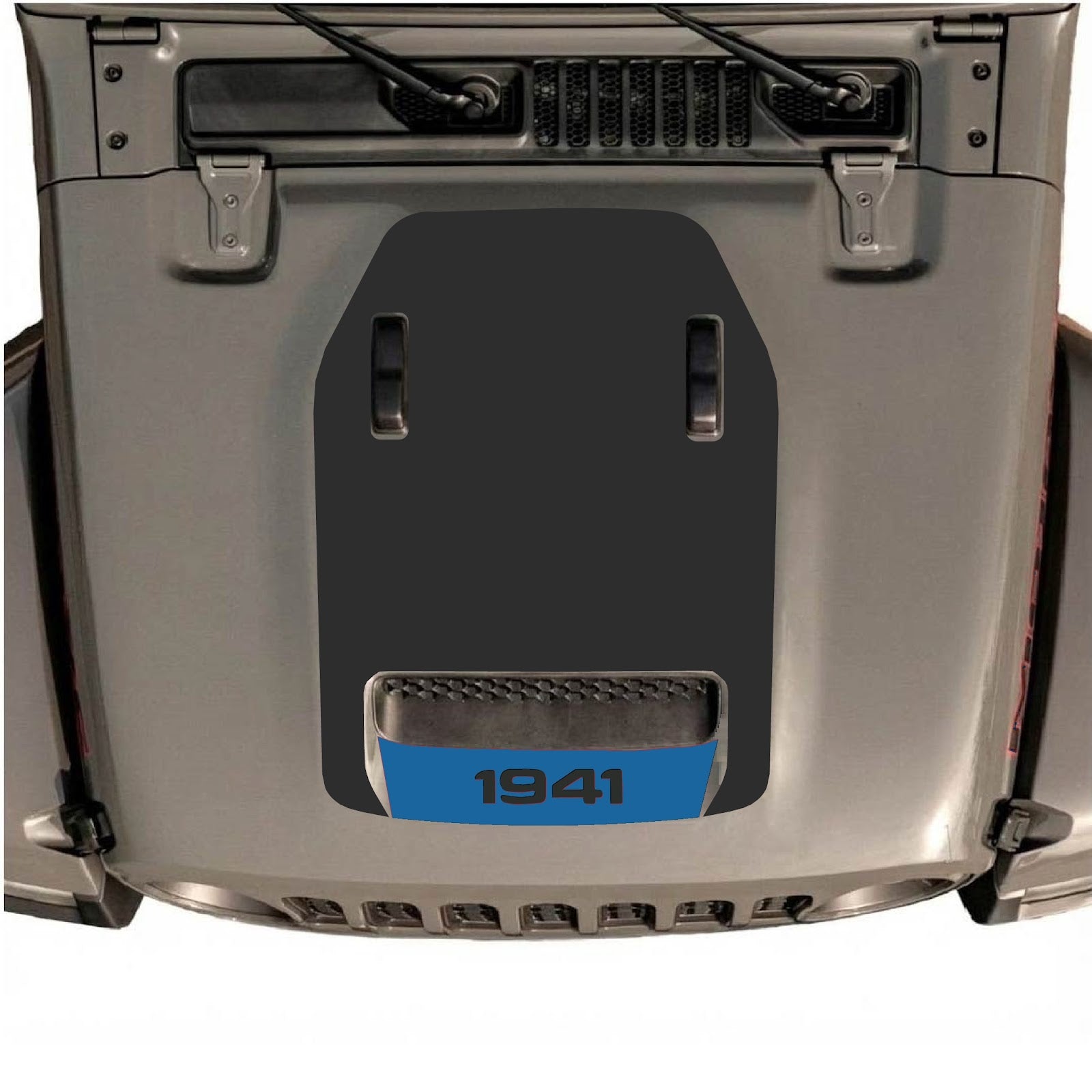 CarCode hood decal for Jeep Wrangler JL/JLU Rubicon 392 and Jeep Gladiator Mojave 2020-2026, style #64, shown on vehicle hood.
