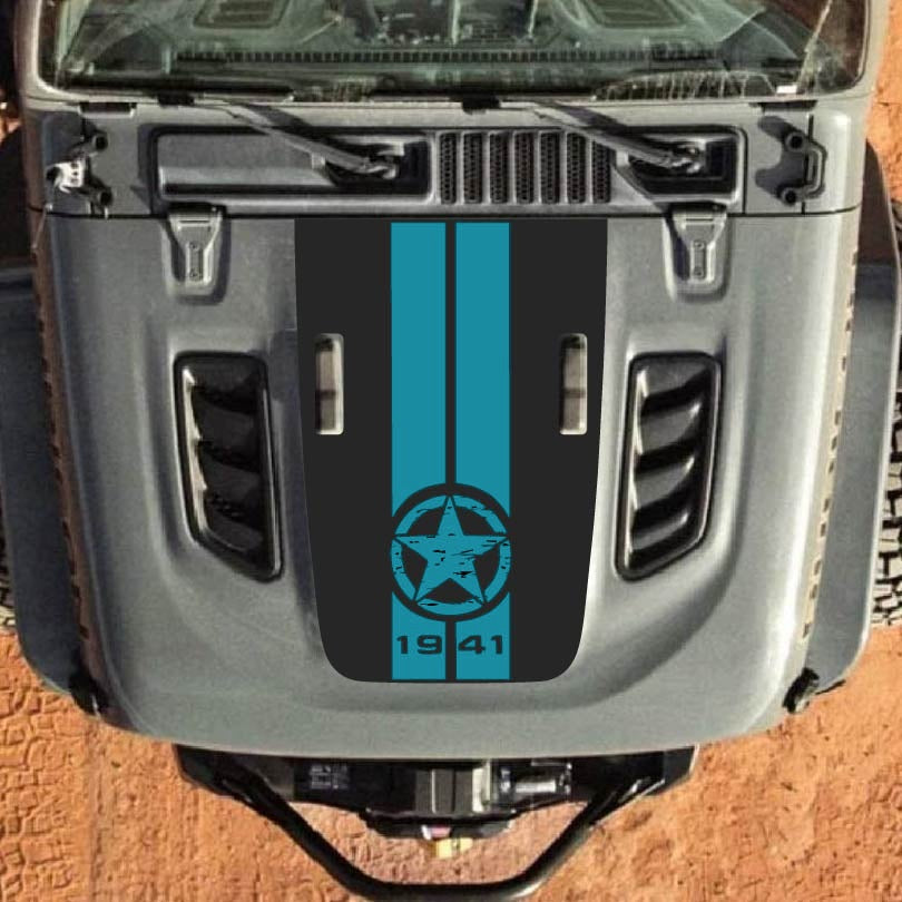Hood Decal for Jeep Wrangler JL JLU Gladiator JT Rubicon Hood 2018+ Style #57