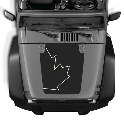 Jeep Wrangler JK/JKU hood decal by CarCode, style #07, black graphic sticker on vehicle's hood for 2007-2018 models.