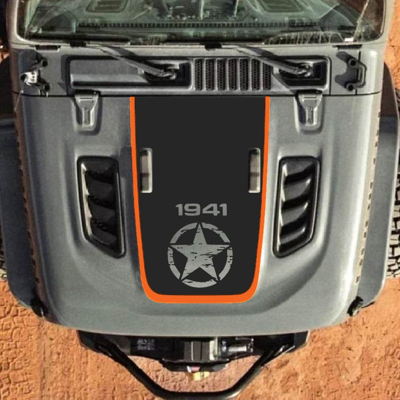 Hood Decal for Jeep Wrangler JL JLU Gladiator JT Rubicon Hood 2018+ Style #81