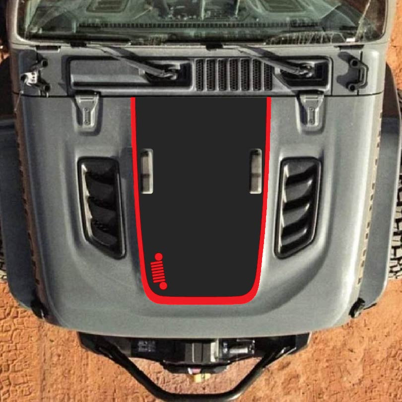 Hood Decal for Jeep Wrangler JL JLU Gladiator JT Rubicon Hood 2018+ Style #08