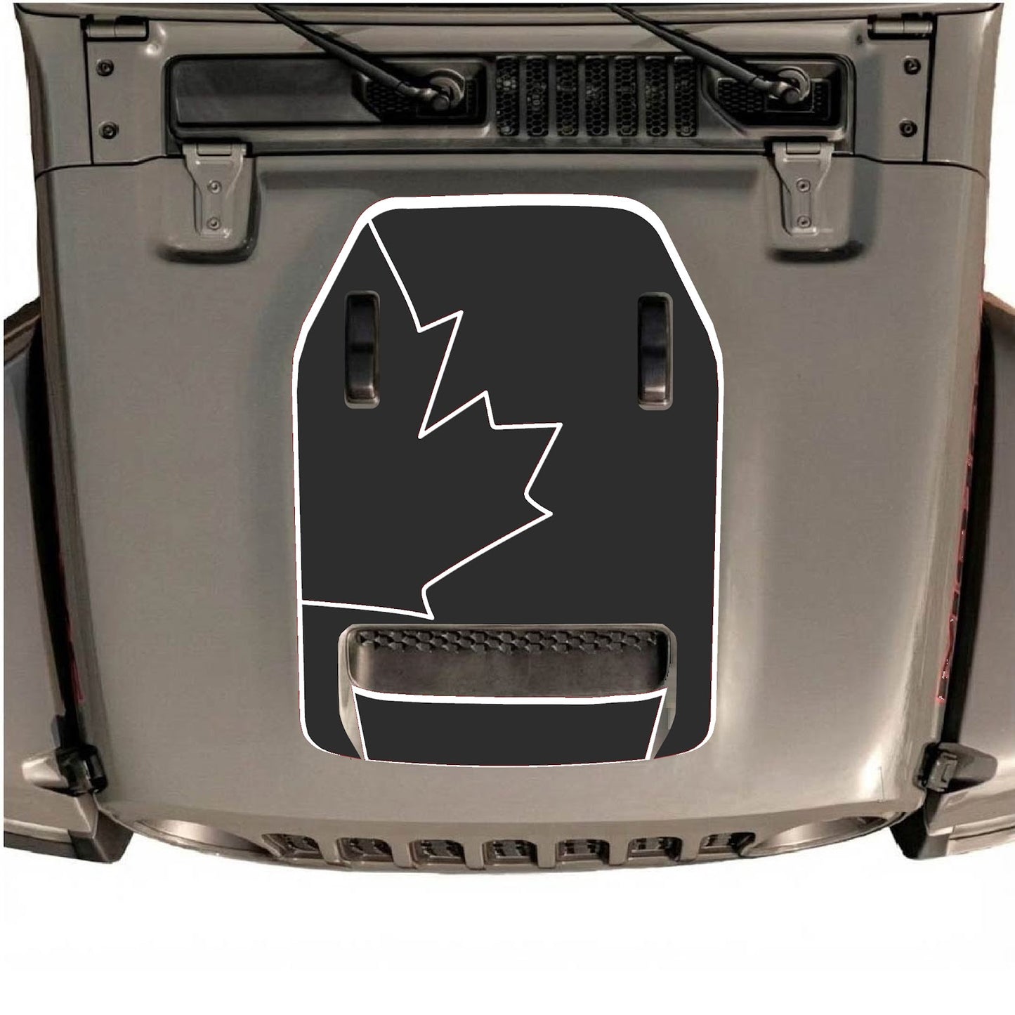 CarCode hood decal for Jeep Wrangler JL/JLU Rubicon 392 and Gladiator Mojave, stylish design on vehicle hood.