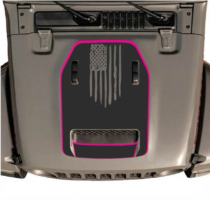 CarCode hood decal for Jeep Wrangler JL/JLU Rubicon 392 and JT Gladiator Mojave, style #84, shown on vehicle's hood.