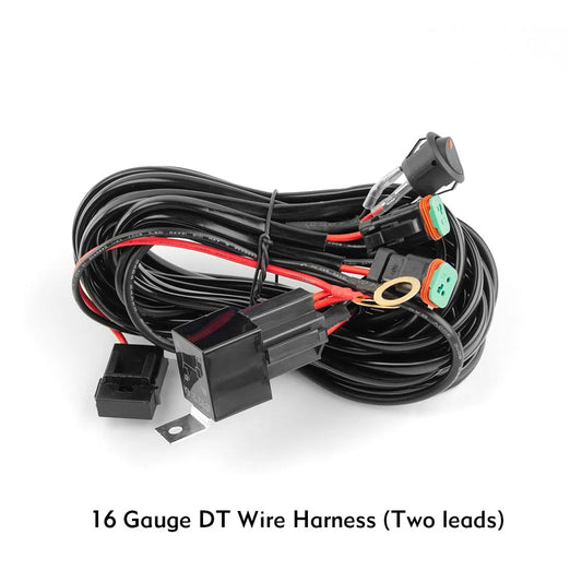 4X4Wavers 16AWG 2-Pin DT Connector Wire Harness For Offroad Lights - Universal - 4X4 WAVERS