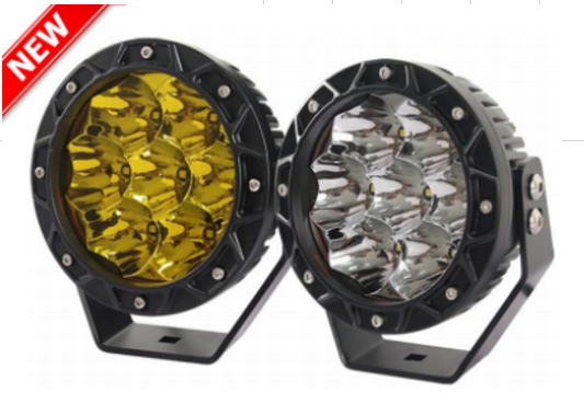 4x4wavers 5.5 Inch White and Yellow Floodlight with Black Cover - 4X4 WAVERS