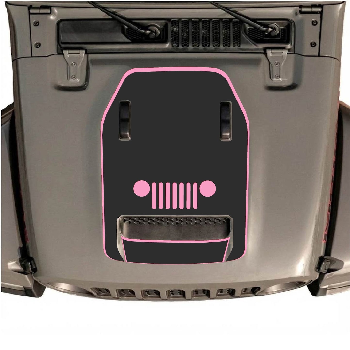 CarCode hood decal for Jeep Wrangler JL/JLU Rubicon 392 and JT Gladiator Mojave 2020-2026, stylish vinyl graphic on vehicle hood