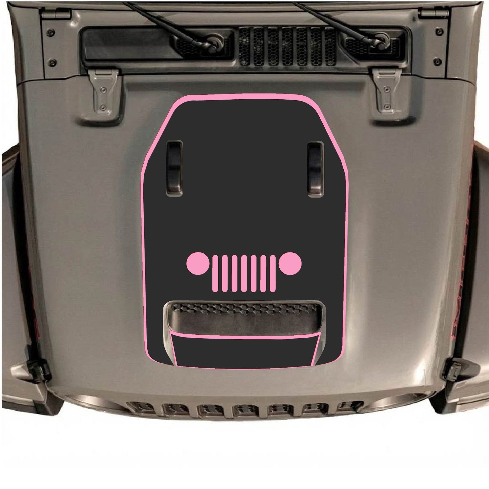 CarCode hood decal for Jeep Wrangler JL/JLU Rubicon 392 and JT Gladiator Mojave 2020-2026, stylish vinyl graphic on vehicle hood