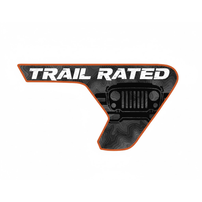 CARCODE Fender Insert Decal/Sticker - Trail Rated Graphic Kit - For Jeep Wrangler/Gladiator JL/JLU/JT 2018+ - Premium Vinyl