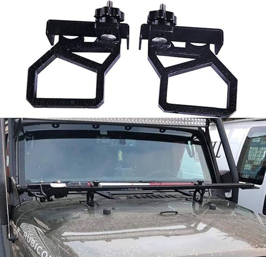 4X4Wavers High Lift Jack Mount Hood Brackets - Jeep Wrangler JK/JKU 2007-2018 - 4X4 WAVERS