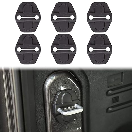 4X4Wavers 6PCS Car Door Lock Cover -  Black Door Latch Lock Trim Cover - 4X4 WAVERS