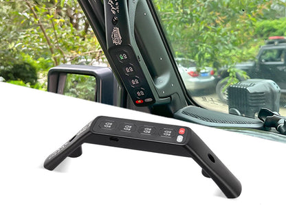4X4Wavers Grab Handle 6 Gang Switch Panel - Jeep Wrangler JL/JLU/4XE/JT 2018+ - 4X4 WAVERS