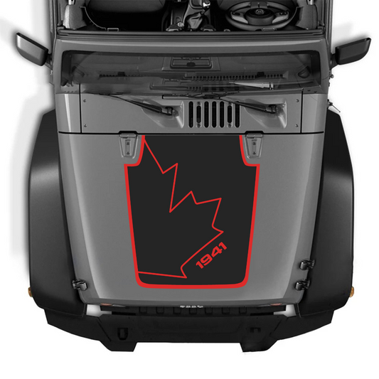 Kit d'autocollants style CANADA pour capot 4x4wavers JK – Autocollants en vinyle pour Jeep Wrangler – Autocollants JK Hood CANADA – Fabriqué au Canada