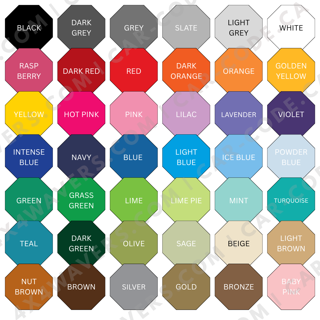 CARCODE Hood Decal/Sticker - 1941 Style Kit – for JL/JLU/JT/4XE Sahara Hood – Made in Canada - 4X4 WAVERS