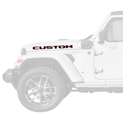 Kit d'autocollants personnalisés 4x4wavers pour côtés de capot – Autocollants en vinyle pour Jeep Wrangler – 2 autocollants personnalisés – Fabriqué au Canada