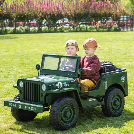 24V Army Jeep Truck 3 Seater DELUXE Kids Ride On Car with Remote Control