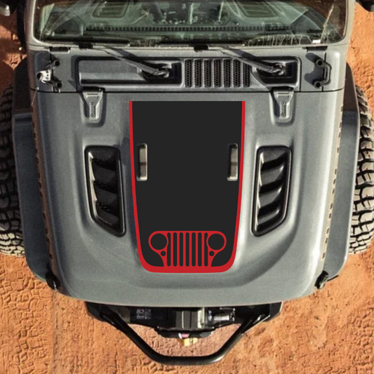 Kit d'autocollants 4x4wavers pour capot JL Rubicon – STYLE CJ – Autocollants vinyles pour modèles Jeep Wrangler – Fabriqué au Canada