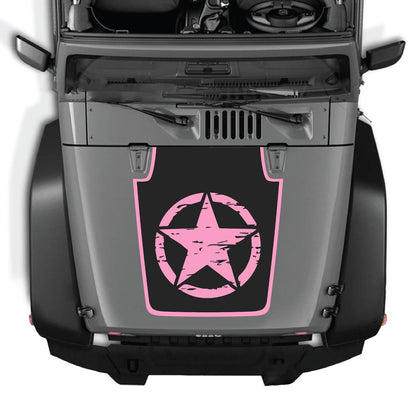 CarCode Jeep Wrangler JK/JKU hood decal, style #29, black design, applied on the vehicle's hood for a custom look.