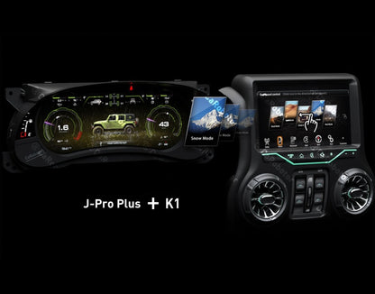 J-Pro Plus Carobotor Dash Cluster & K1 Radio with Accessories (2025 Gen 2) - Jeep Wrangler JK/JKU 2011-2018 - 4X4 WAVERS