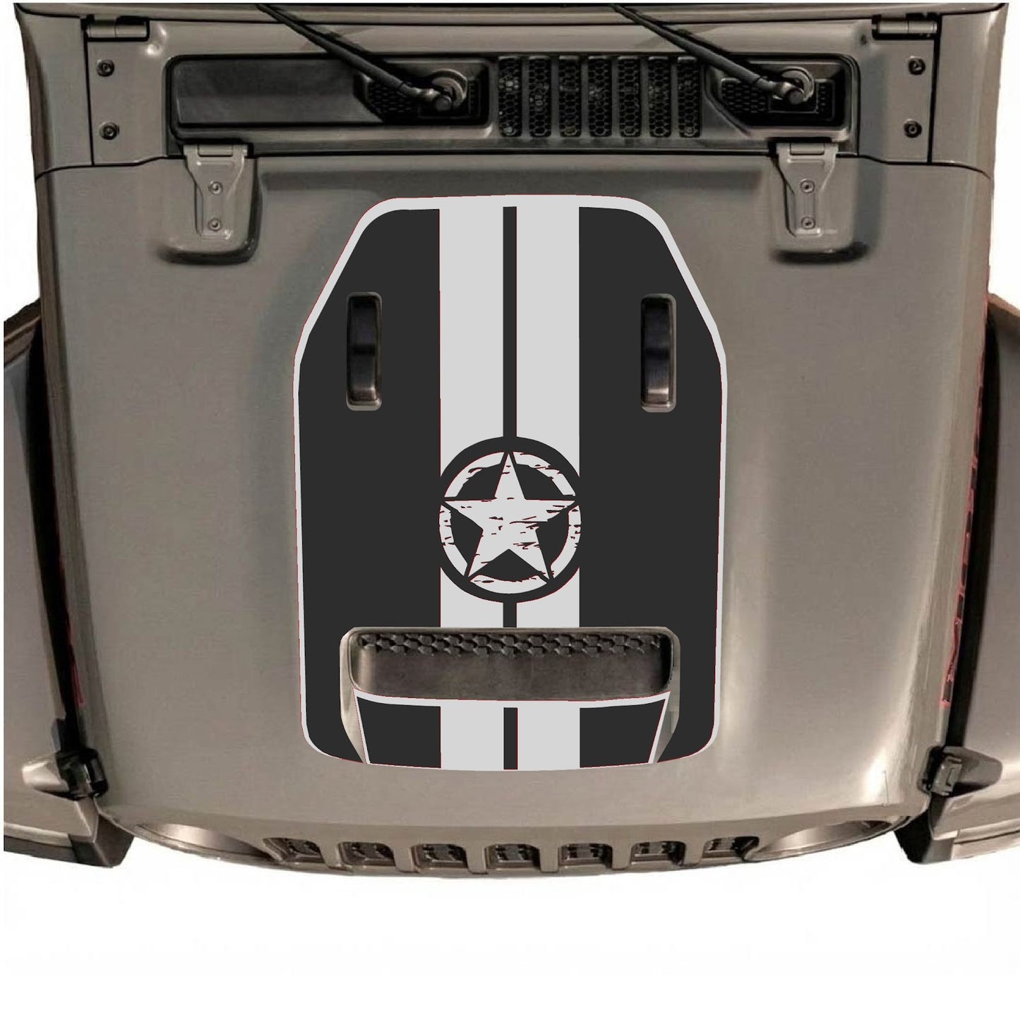 CarCode hood decal for Jeep Wrangler JL/JLU Rubicon 392 and JT Gladiator Mojave, style #09, featuring bold graphic design on vehicle hood.