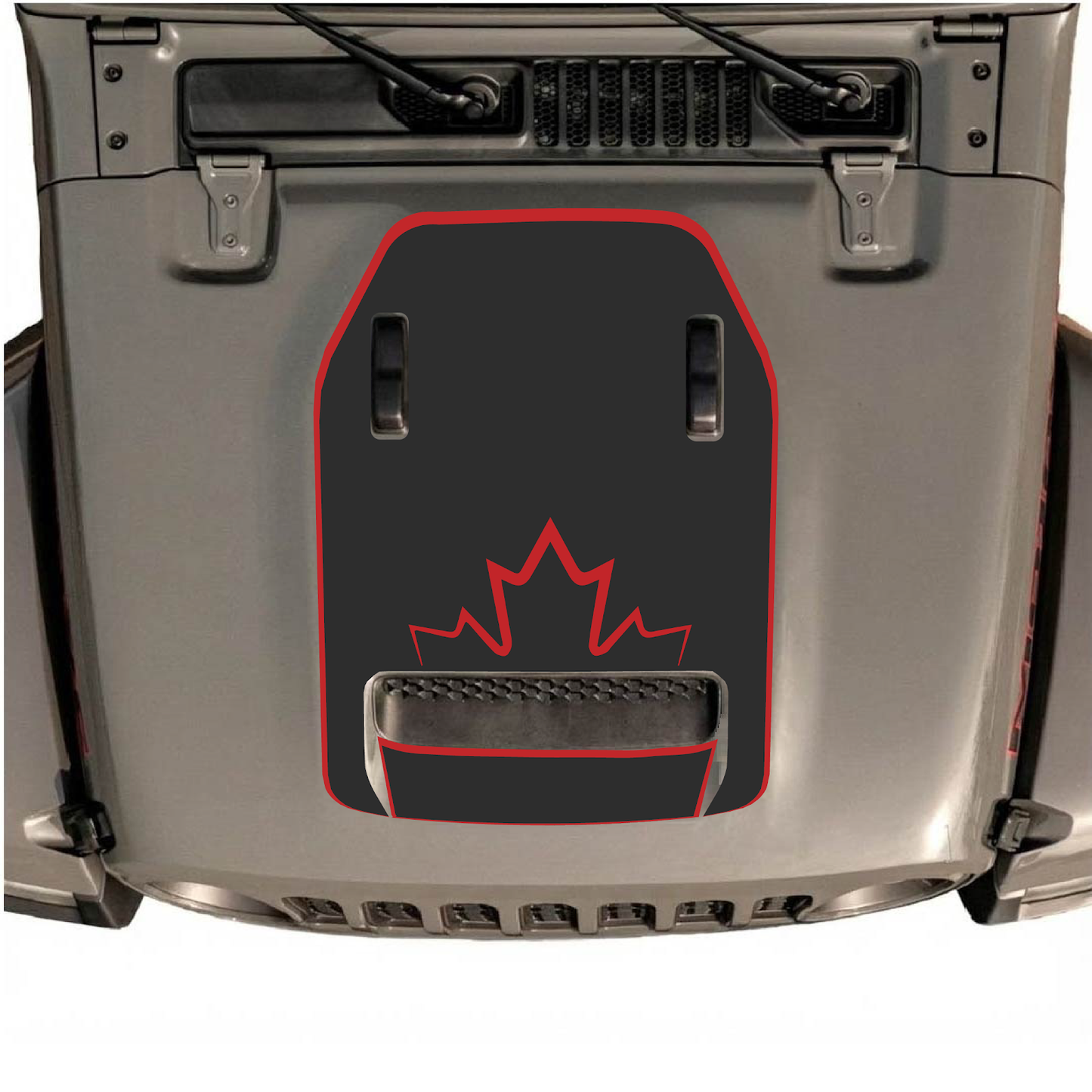 CarCode hood decal for Jeep Wrangler JL/JLU Rubicon 392 and Gladiator Mojave 2020-2026, style #19, showing detailed logo design on the hood