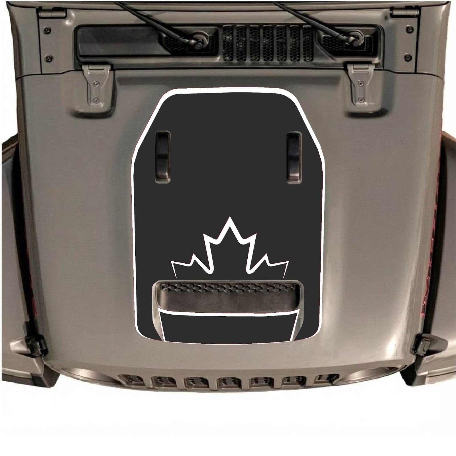CarCode hood decal for Jeep Wrangler JL/JLU Rubicon 392 and JT Gladiator Mojave 2020-2026, stylish automotive graphic design.
