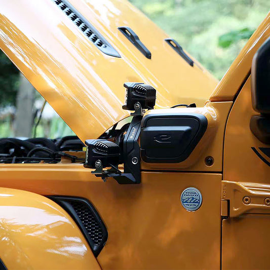 4X4wavers Dual A-Pillar Light Mounting - Windshield LED Work Light Brackets for Off-Road Light Bar Detachable - 4X4 WAVERS