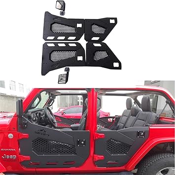 4X4 WAVERS Speciality Premium Offroad Half Doors with side mirrors - Jeep Wrangler JKU (4 Doors) 2007-2018 - 4X4 WAVERS
