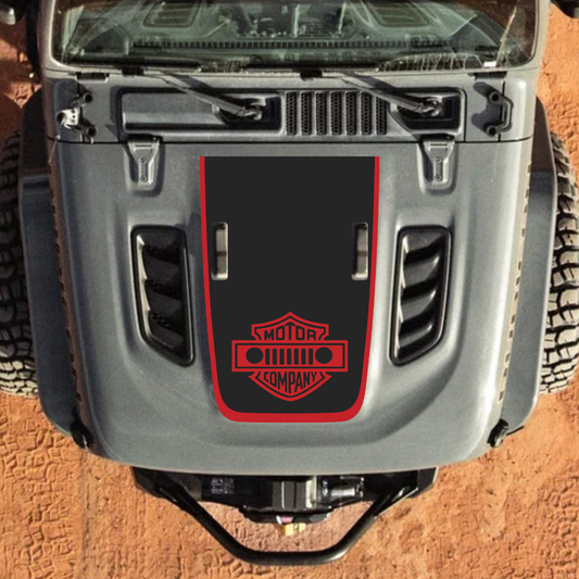 Kit d'autocollants décalcomanies 4x4wavers MOTOR COMPANY pour capot JL Rubicon – Autocollants en vinyle pour modèles Jeep Wrangler – Fabriqué au Canada
