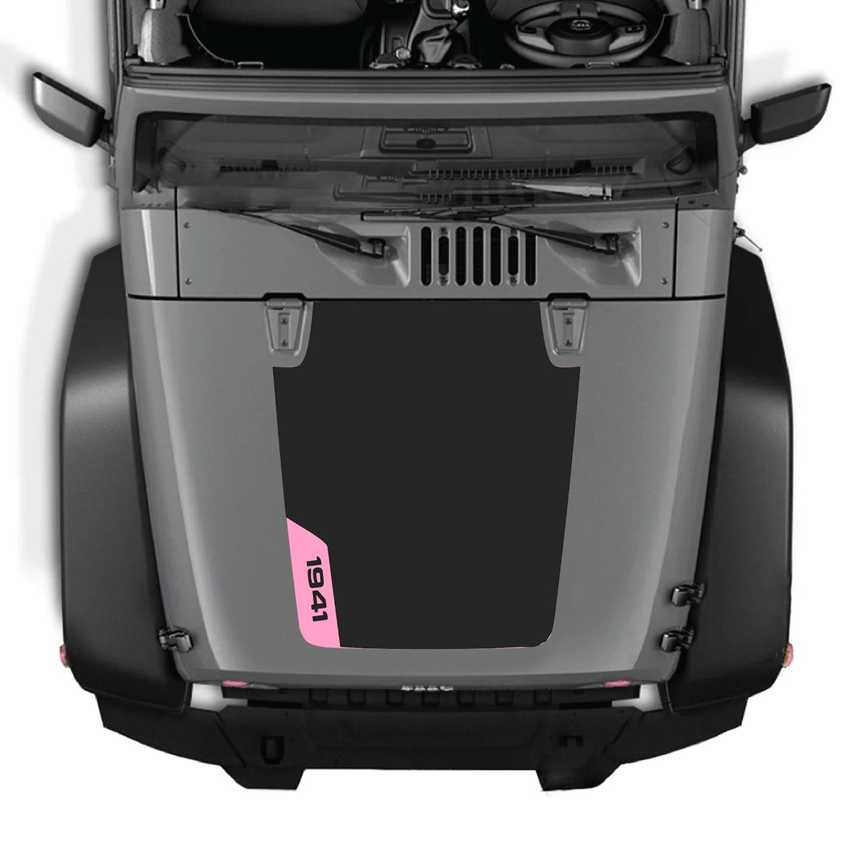 Jeep Wrangler JK/JKU hood decal in style #37 by CarCode, featuring bold graphic design on the vehicle's hood.