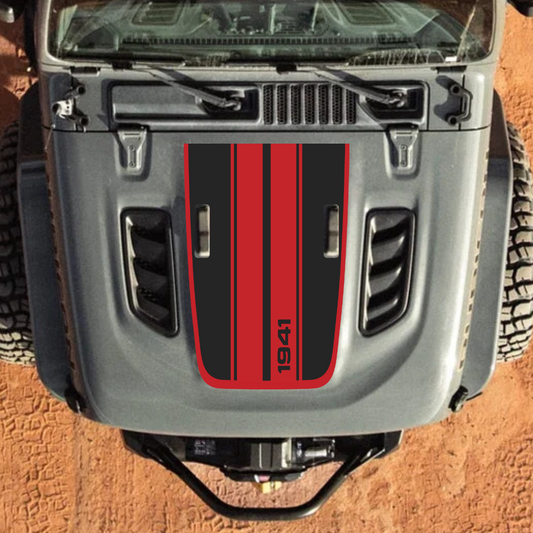 Kit d'autocollants STRIPE 4x4wavers pour capot JL Rubicon – Autocollants en vinyle pour Jeep Wrangler – Fabriqué au Canada