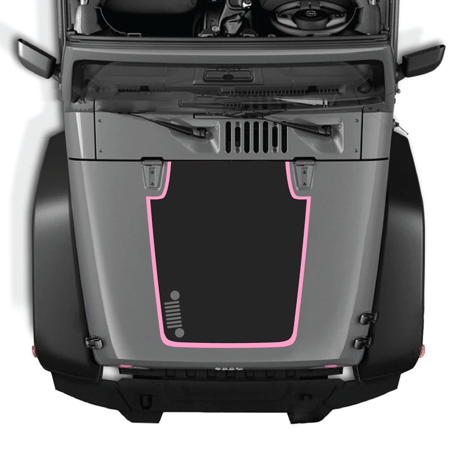 CarCode hood decal for Jeep Wrangler JK/JKU 2007-2018, style #81, featuring bold graphic design on the vehicle's hood.
