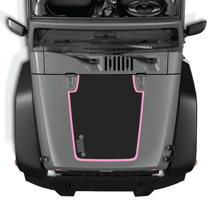 CarCode hood decal for Jeep Wrangler JK/JKU 2007-2018, style #81, featuring bold graphic design on the vehicle's hood.