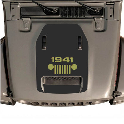 Jeep Wrangler JL/JLU Rubicon 392 and JT Gladiator Mojave hood decal by CarCode, style #48, featuring bold graphic design on vehicle hood.