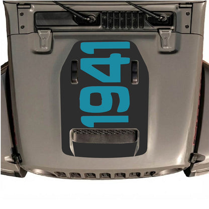 CarCode hood decal for Jeep Wrangler JL/JLU Rubicon 392 and JT Gladiator Mojave 2020-2026, stylish vehicle decal design.