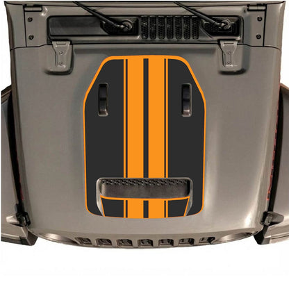 CarCode Jeep Wrangler JL/JLU Rubicon 392 and JT Gladiator Mojave hood decal, style #11, black graphic on vehicle hood