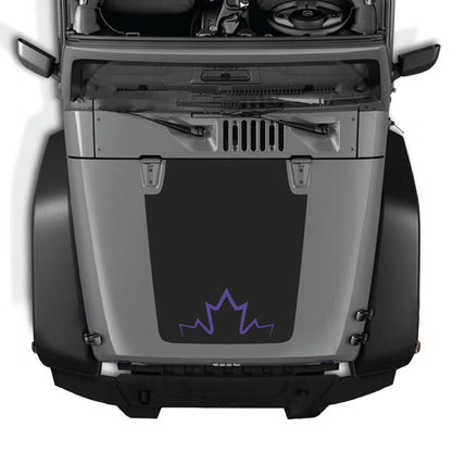 CarCode Jeep Wrangler JK/JKU 2007-2018 hood decal, style #11, black and white graphic design on vehicle hood