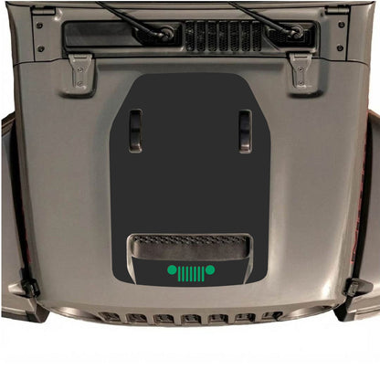 CarCode hood decal for Jeep Wrangler JL/JLU Rubicon 392 and JT Gladiator Mojave 2020-2026, style #62, shown on vehicle hood.